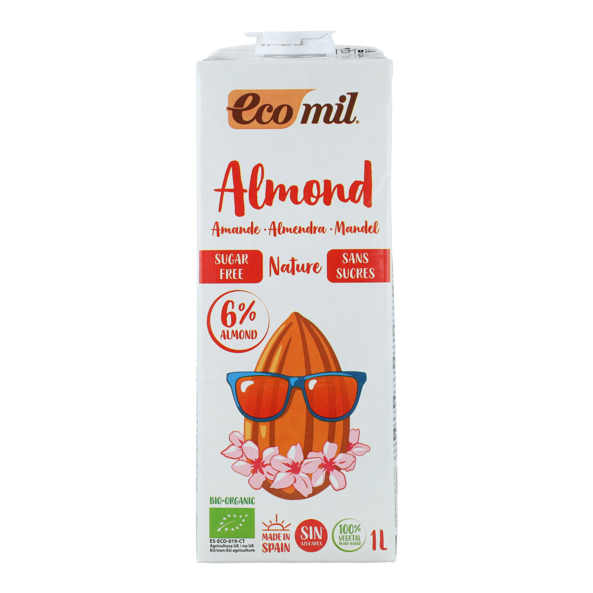 Bebida Vegetal de Almendra Natural sin azúcar BIO Ecomil 1 L