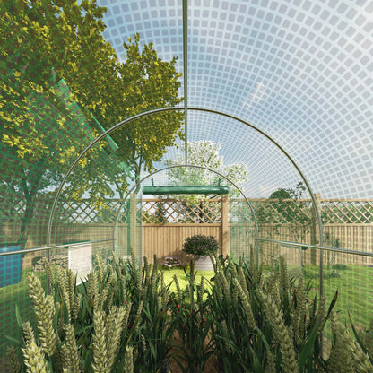 Outsunny Invernadero De Túnel 4x2x2 M Con Puerta Enrollable Y 6 Ventanas Verde_3