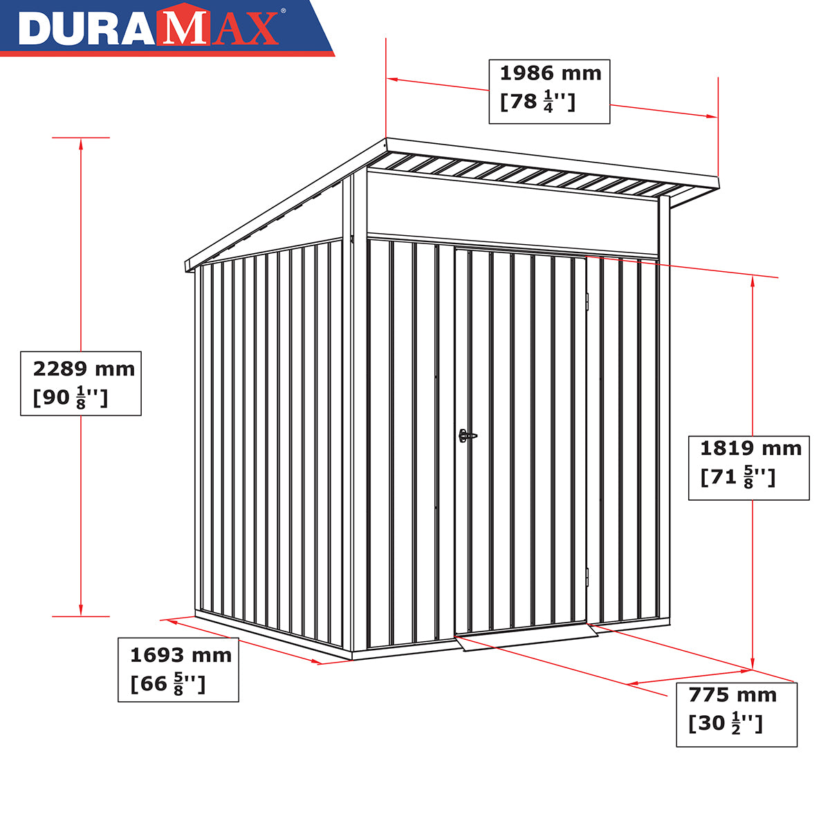 Duramax - Caseta Jardín - Palladium 6x5 - Metal - Color Gris Plata_2