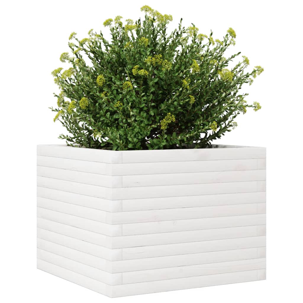 Jardinera De Madera Maciza De Pino Blanco 60x60x45,5 Cm_3