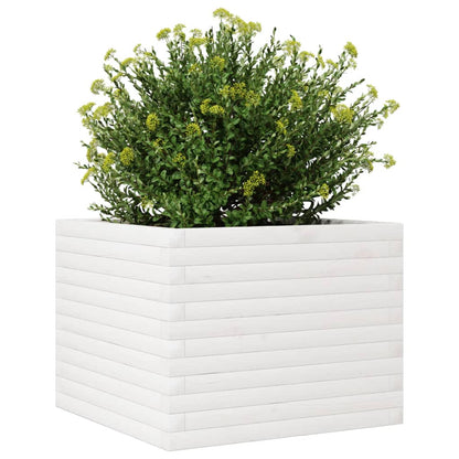 Jardinera De Madera Maciza De Pino Blanco 60x60x45,5 Cm_3