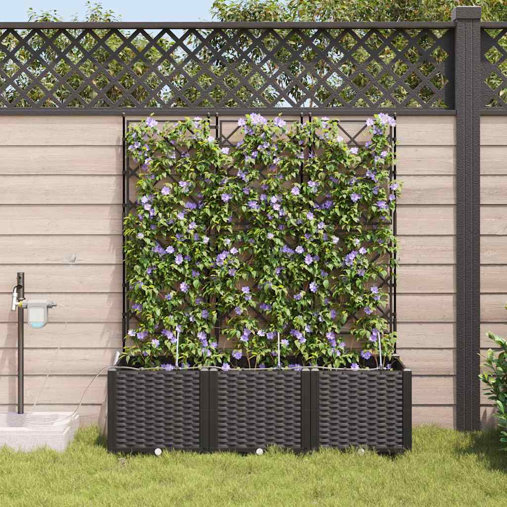 Macetero De Jardín 3 Uds. Negro 120 X 40 X 142 Cm Pp_2
