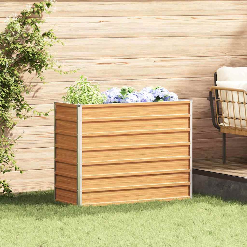 Arriate Elevado Marrón Claro 100 X 40 X 77 Cm Acero Galvanizado_1