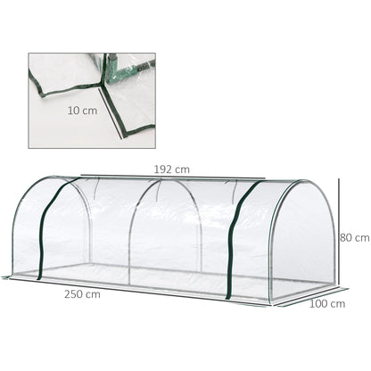 Outsunny Invernadero Caseta 250x100x80 Cm Para Jardín Terraza Cultivo De Plantas_2
