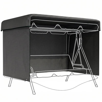 Outsunny Funda Balancín Jardín Con Cremallera 215x155x150 Cm Negro_0