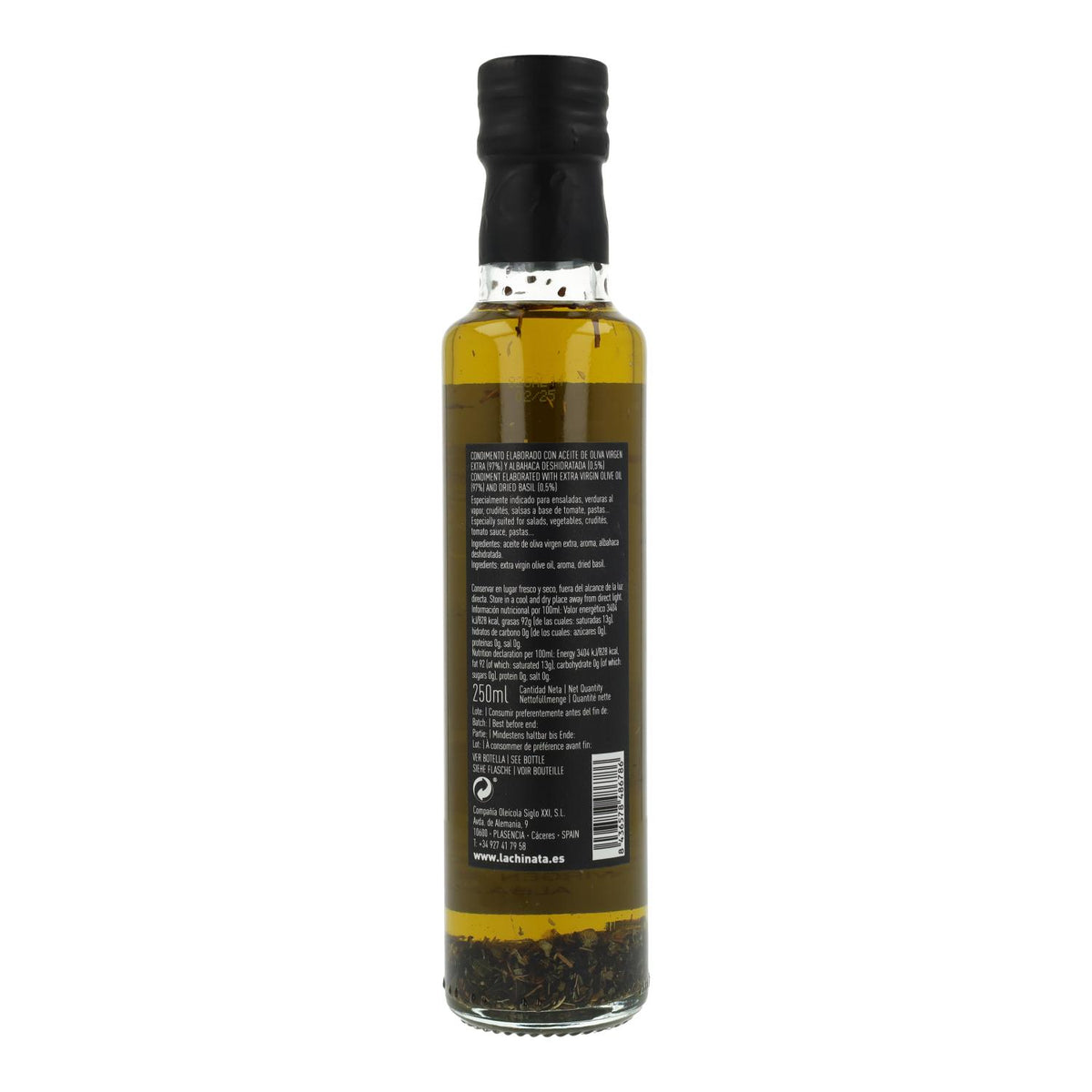 Aceite condimentado con Albahaca La Chinata 250 ml