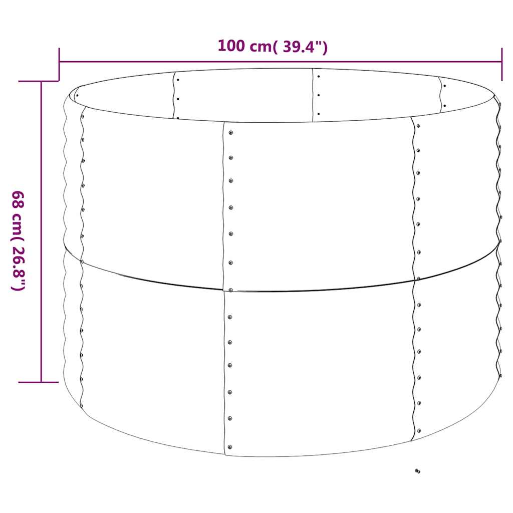 Jardinera Arriate Acero Galvanizado Plata 100x100x68 Cm_4