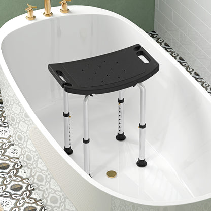 Homcom Taburete De Ducha Con Altura Regulable Y Patas Antideslizantes Negro_4