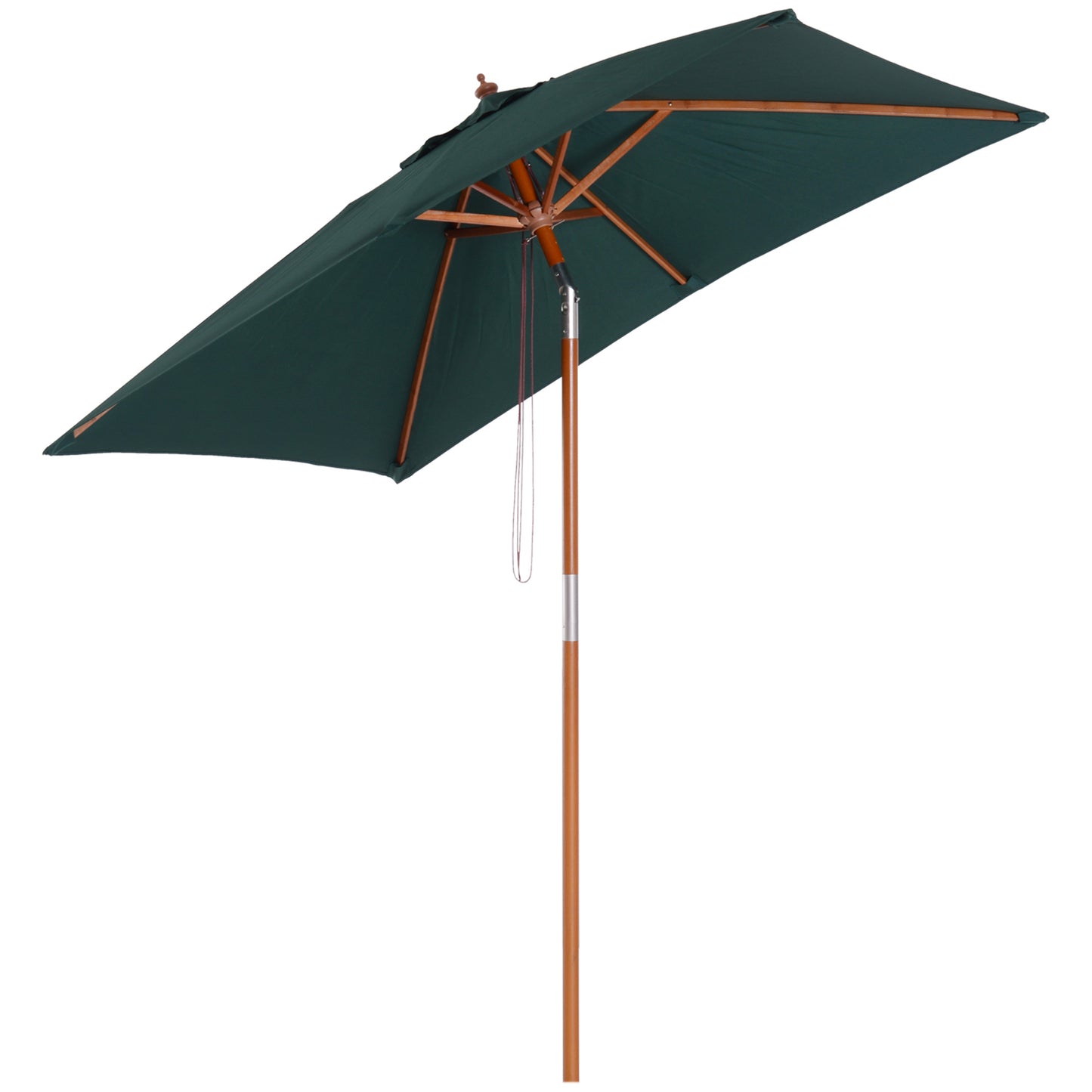 Outsunny Sombrilla De Jardín 200x150x235 Cm Inclinable Con Doble Techo Verde_0