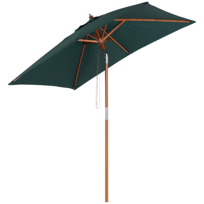 Outsunny Sombrilla De Jardín 200x150x235 Cm Inclinable Con Doble Techo Verde_0