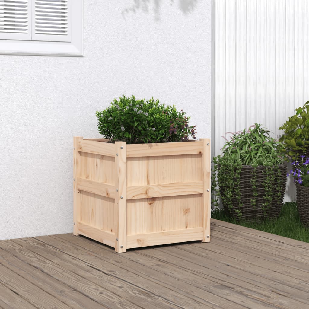 Jardinera Madera Maciza De Pino 50x50x50 Cm_1