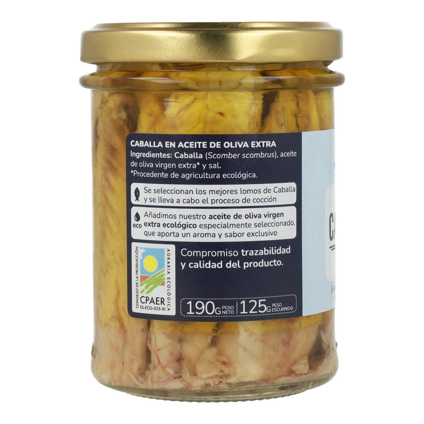 Caballa en aceite de oliva virgen extra ECO Planeta Huerto 190 g