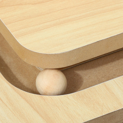 Pawhut Poste Rascador Para Gatos 87 Cm Con Bola Colgante 39,5x39,5x87 Cm Roble_3