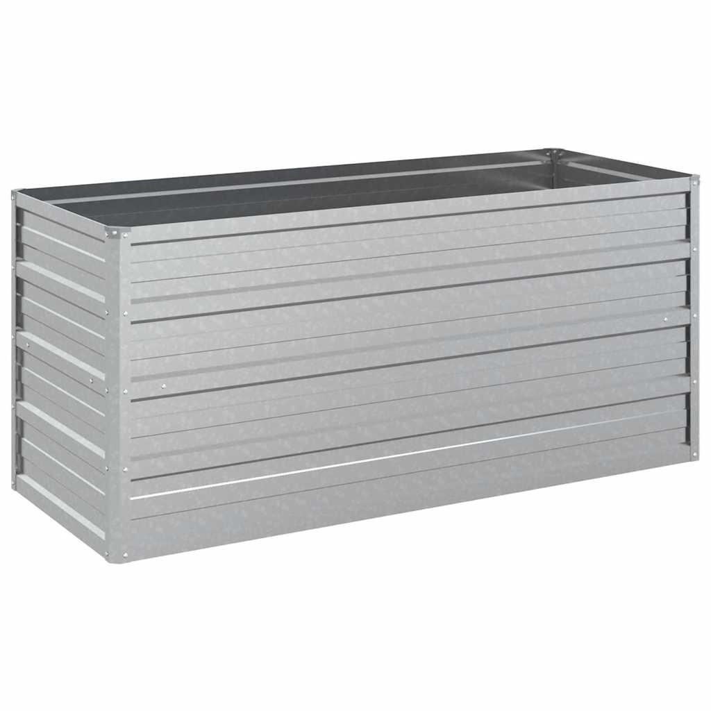 Arriate De Acero Galvanizado Plateado 100x40x45 Cm_0