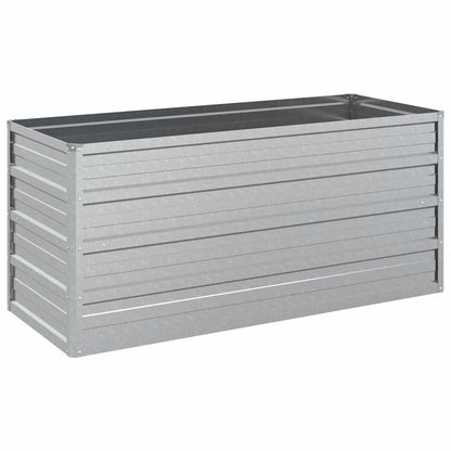 Arriate De Acero Galvanizado Plateado 100x40x45 Cm_0
