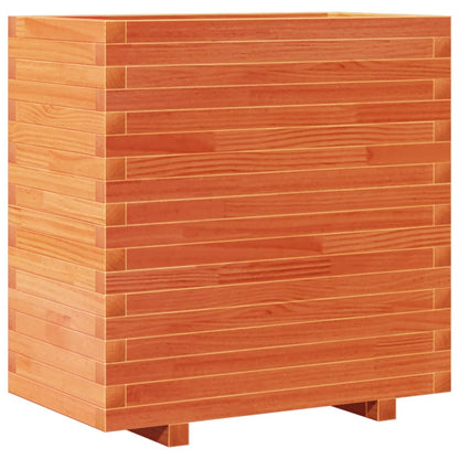 Jardinera Madera Maciza De Pino Marrón Cera 70x40x72 Cm_0