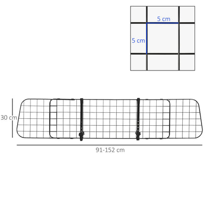 Pawhut Rejilla Seguridad De Coche Para Perros Extensible Universal 91-152x30 Cm_2