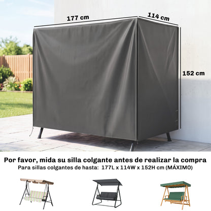 Outsunny Funda De Balancín Para Jardín Con 2 Cremalleras 177x114x152 Cm Gris_2