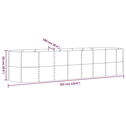 Jardinera Arriate Acero Galvanizado Gris 322x100x68 Cm_5