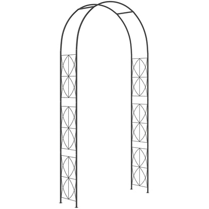 Outsunny Arco De Jardín De Metal Diseño Enrejado 114x30x230 Cm Negro_0