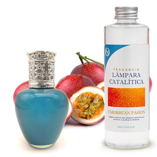 Lámpara Catalítica Aqua Marina + Fragancia Aroma Caribbean Passion 200ml - Elimina Olores Y Mejora La Calidad Del Aire_0