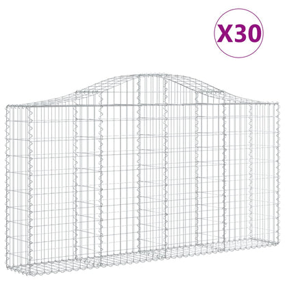 Cestas Gaviones 30 Uds Forma De Arco Hierro 200x30x100/120 Cm_0