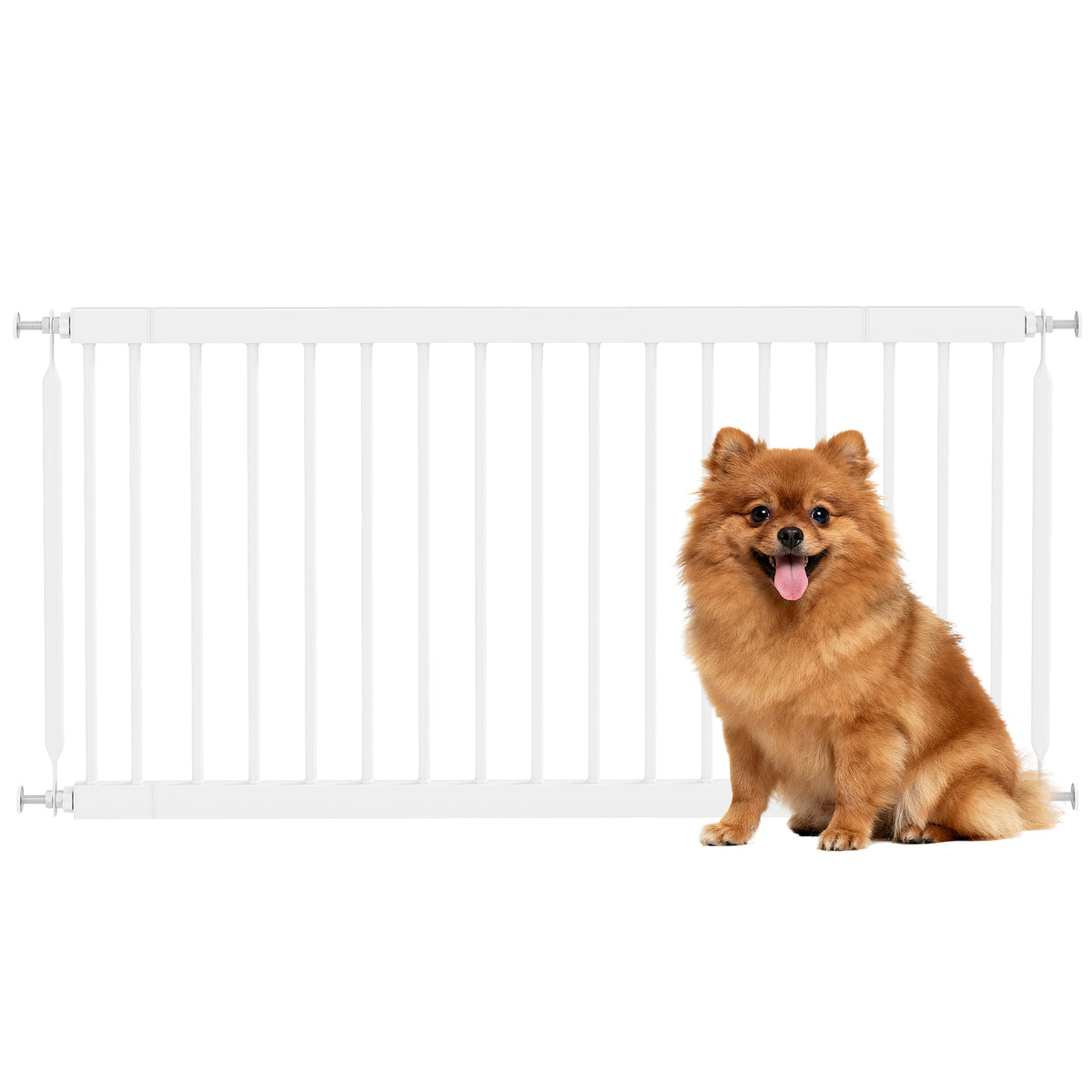 Pawhut Barrera De Seguridad Para Perros Pequeños Extensible 67-93,5 Cm Blanco_0