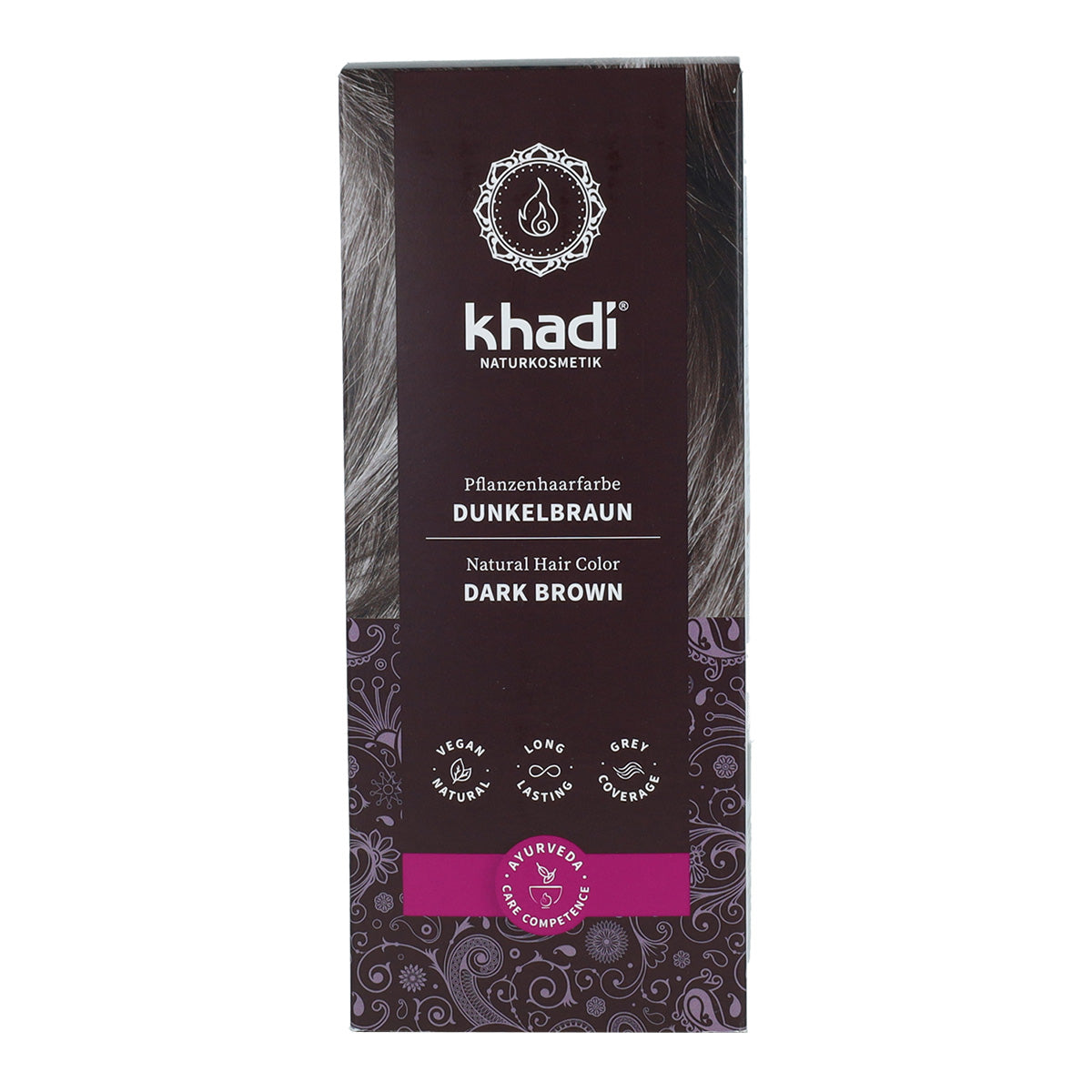 Tinte natural castaño oscuro Khadi 100 g