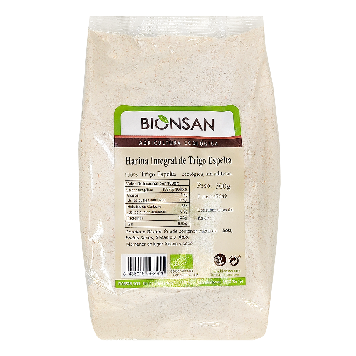 Harina De Espelta Integral Eco Bionsan 500gr_0