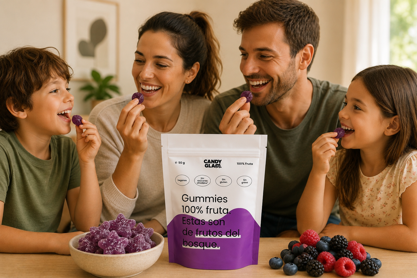 Gummies 100% Fruta Pack De 5 Frutos Del Bosque – Snack Saludable Vegano Sin Azúcares Añadidos_4