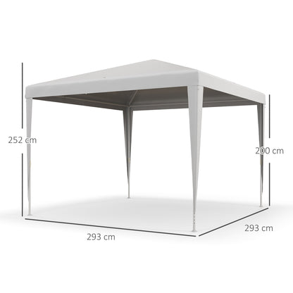 Outsunny Carpa Desmontable De Jardín 3x3 M Para Bodas Camping Fiestas Blanco_2