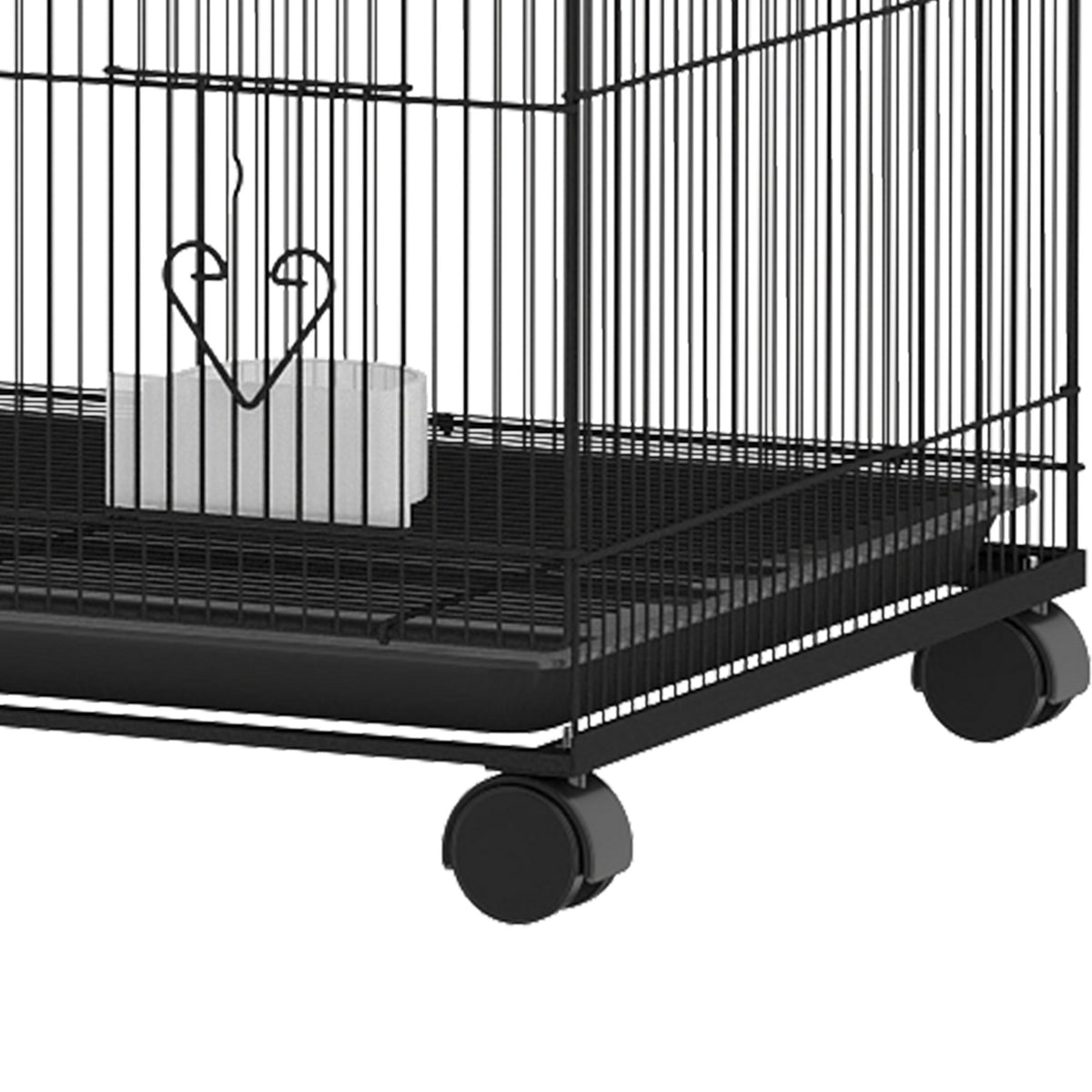 Gaiola Para Pássaros Pawhut Aço, Pp Preto 77x46.5x141 Cm_4