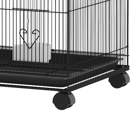 Gaiola Para Pássaros Pawhut Aço, Pp Preto 77x46.5x141 Cm_4