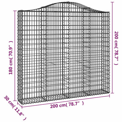 Cestas De Gaviones 3 Uds Forma De Arco Hierro 200x30x180/200 Cm_5