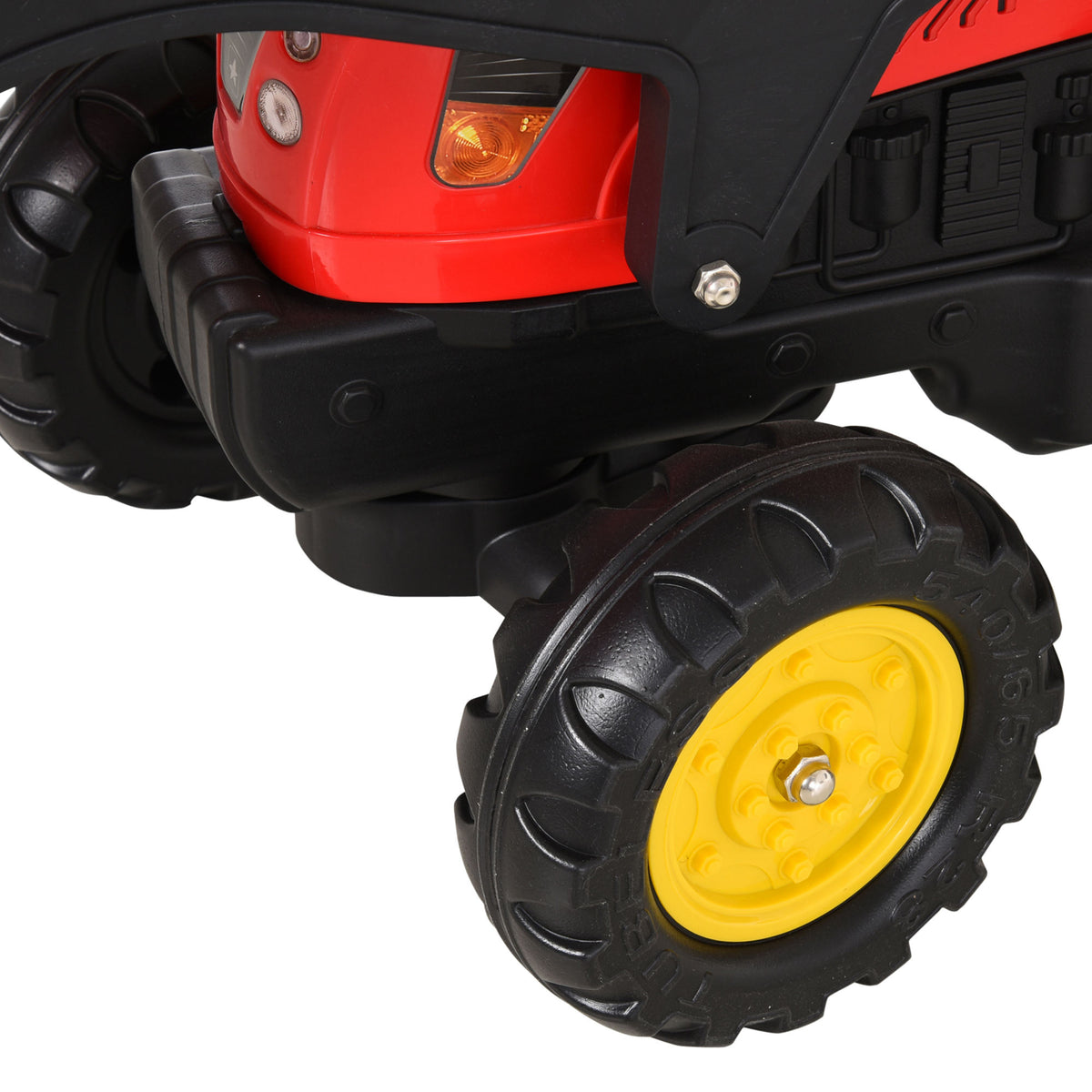 Homcom Tractor A Pedales Con Remolque Y Palas Para +3 Años 179x42x59 Cm Rojo_4