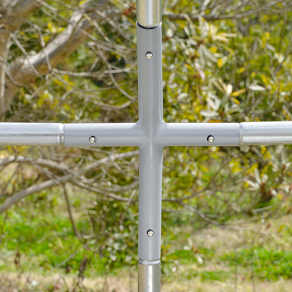 Pawhut Gallinero Para Exterior Grande De Acero Galvanizado 280x760x197 Cm Plata_4