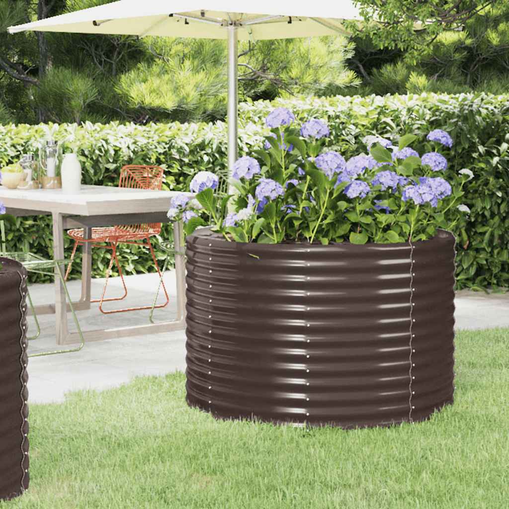 Jardinera Arriate Acero Galvanizado Marrón 100x100x68cm_1