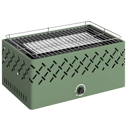 Barbacoa De Carbón Outsunny Metal Verde 45.5x29x21 Cm_0