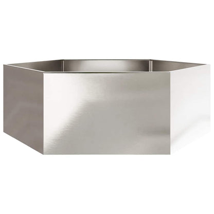 Jardinera Hexagonal De Acero Inoxidable 138x120x45 Cm_3