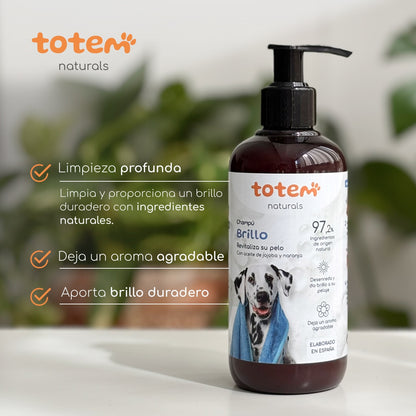 Champú natural para perros suavidad y brillo Totem Naturals 250 ml