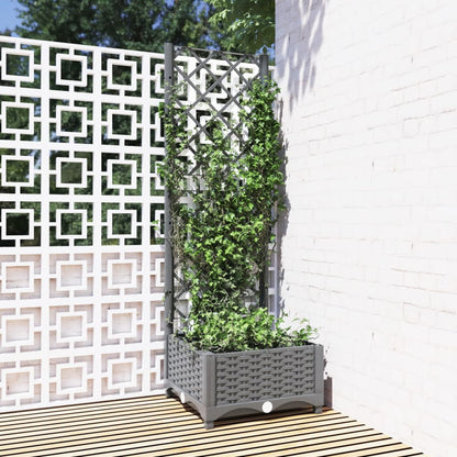 Jardinera Con Enrejado Pp Gris Claro 40x40x121,5 Cm_1