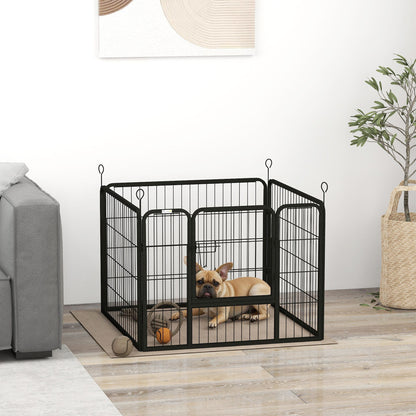 Pawhut Parque Para Perros 4 Paneles Plegable 82x82x60 Cm Con Puerta De Pestillo_1