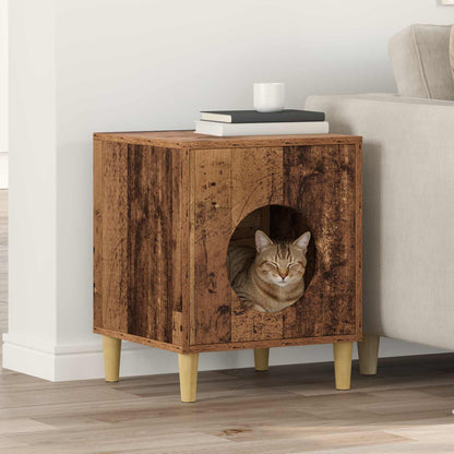 Casa Para Gatos Madera Vieja 42,5 X 40 X 53 Cm_1
