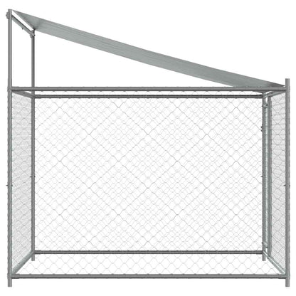 Jaula De Perros Techo Y Puerta Acero Galvanizado Gris 2x2x2 M_4