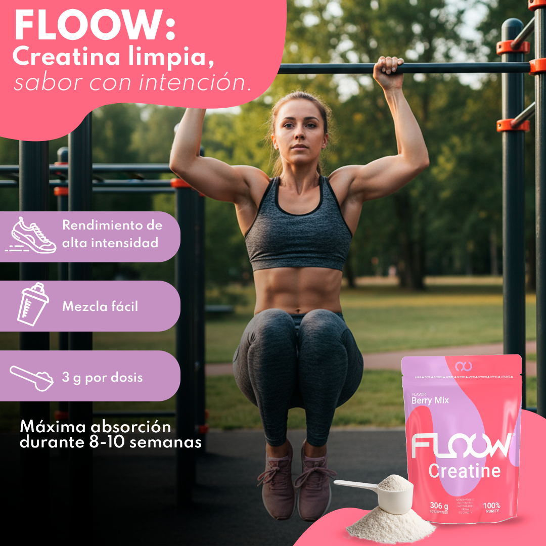 Creatina Monohidrato En Polvo 306g (102 Dosis) - Creatina Pura Sabor Berry Mix - Suplemento Deportivo Para Masa Muscular_1