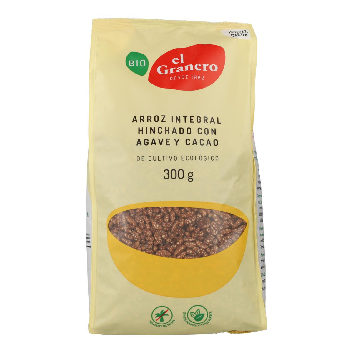 Arroz Integral Hinchado con Ágave y Cacao El Granero, 300g
