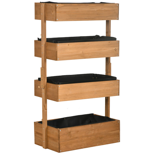 Jardinera Outsunny Madera De Abeto Naranja 80x45x142 Cm_0