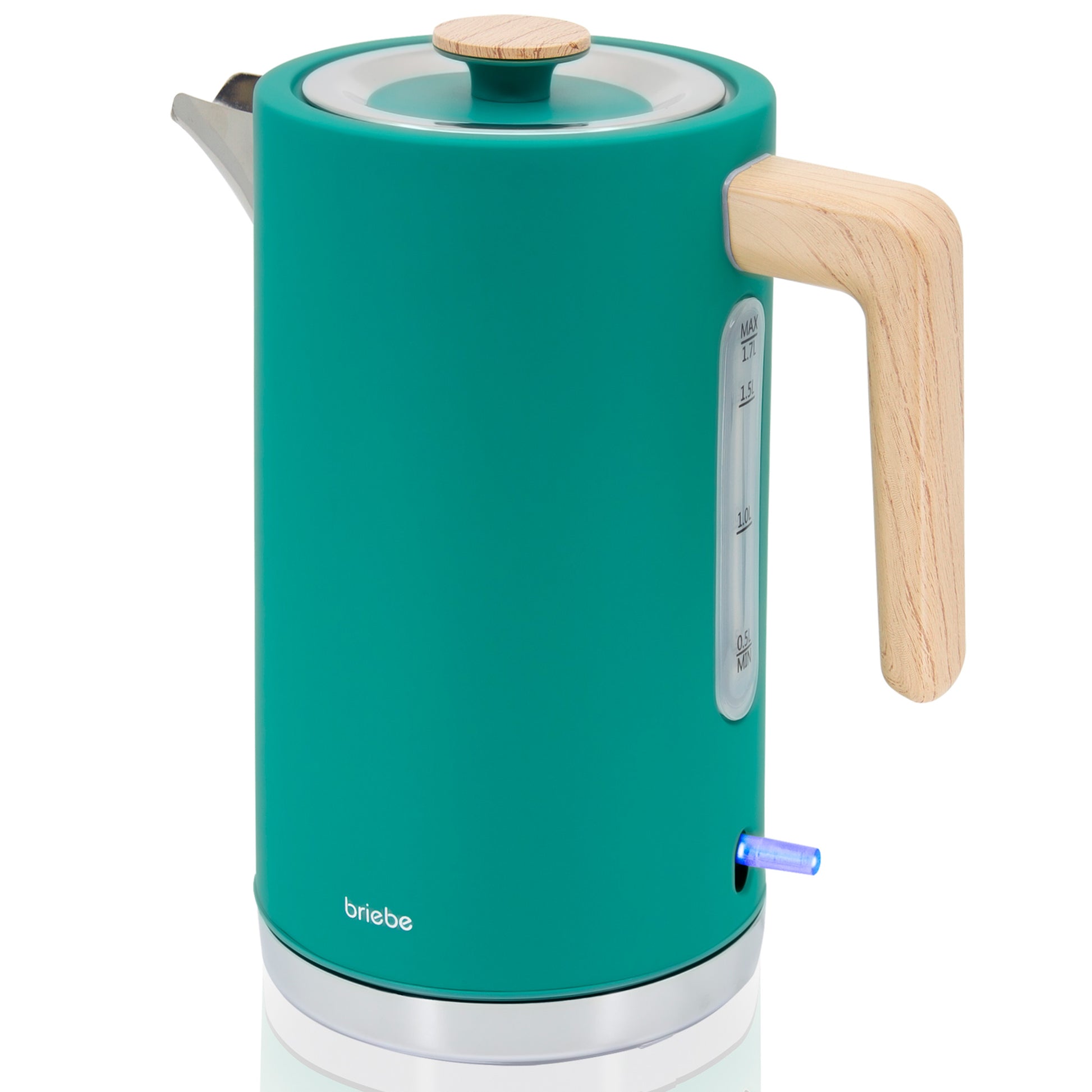 Briebe Nordic Hervidor Agua Eléctrico 1,7l Inalámbrico Ebullición Rápida, Libre De Bpa, Base De 360°, Kt1165gre, Verde_0