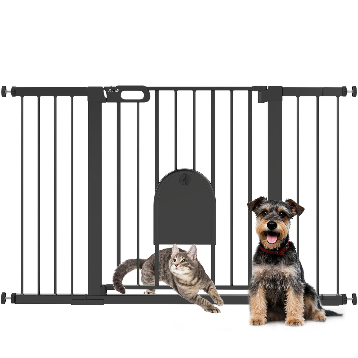 Pawhut Barrera De Seguridad Para Escaleras Y Puertas 75-131 Cm Negro_0