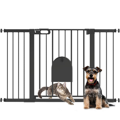 Pawhut Barrera De Seguridad Para Escaleras Y Puertas 75-131 Cm Negro_0